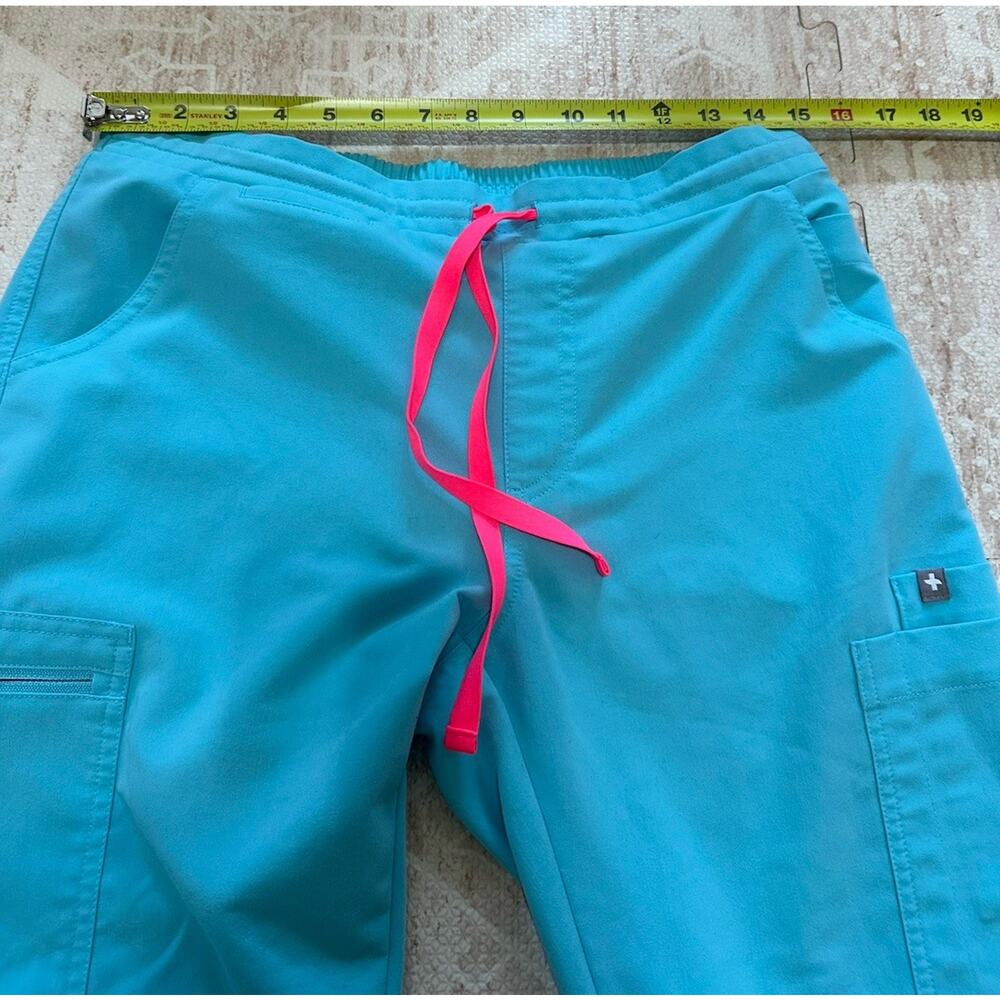 FIGS Yola Skinny Scrub Pants Neon Blue Women's Style TW2000R Size Small - Picture 5 of 10